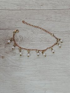 Pulseira infantil com pérolas penduradas