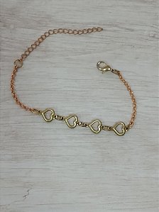 Pulseira infantil com coração vazado