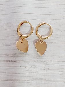 Argola coração liso