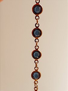 Pulseira azul marinho  com elo português