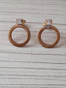 Brinco redondo com zirconia