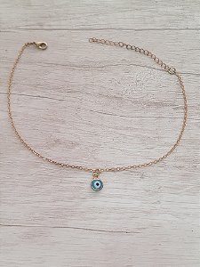 Tornozeleira olho grego azul claro