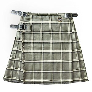 Kilt Masculina em Gabardine Italiano - Cinza e Preto