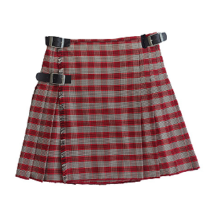 Kilt Masculina em Gabardine Italiano - Xadrez Vermelho
