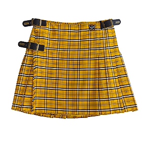 Kilt Masculina em Gabardine Italiano - Xadrez Amarelo e Preto