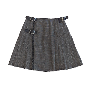 Kilt Masculina em Gabardine Italiano -  Cinza Escuro