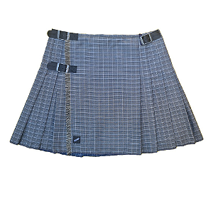 Kilt Masculina em Tecido Dupla Estampa  - Furta-cor - Azul