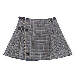 Kilt Masculina em Tecido Dupla Estampa  - Furta-cor - Cinza e Azul