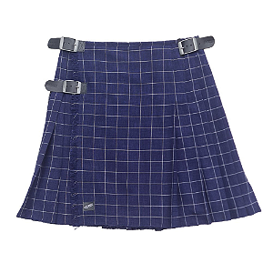 Kilt Masculina em Gabardine Italiano -  Azul Xadrez