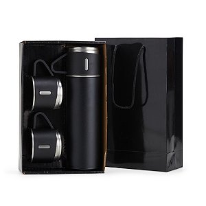 KIT GARRAFA TERMICA INOX- CX ROXA