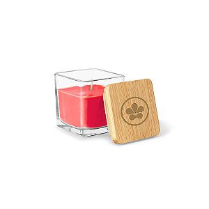 Vela Aromática em Copo de Vidro com Tampa de Bambu