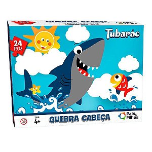 Quebra Cabeça 24 Peças Tubarão Premium 0998 Pais E Filhos