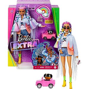 Boneca Barbie Extra 5 Rainbow Braids GRN29 Mattel