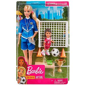 Boneca Barbie Playset Treinadora De Futebol GLM47 Mattel