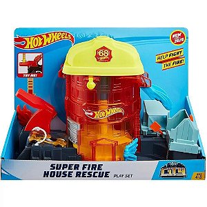 Pista Hot Wheels City Super Fire House Rescue GJL06 Mattel