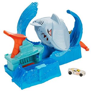 Pista Hot Wheels City Robô Tubarão Multicolorido GJL Mattel