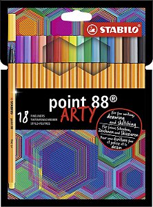 Estojo Caneta Stabilo Point Arty Com 18 Cores 8818/1-20