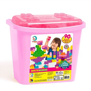 Blocos De Montar Baby Land Block Box 90 Blocos Menina 8011 Cardoso