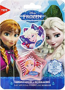 Kit Escolar Com Apontador E Borracha Frozen Disney Tris