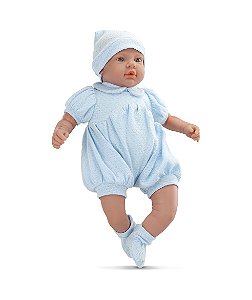 Boneco Bebê Real Menino Roupa Azul 5083 Roma