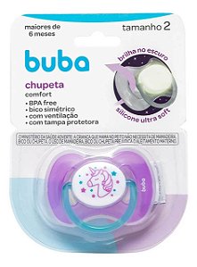 Chupeta Comfort  Noturna Tamanho 2 Unicórnio 12674 Buba