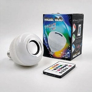 Lâmpada Led Caixa De Som Bulbo Música Com Controle Bluetooth