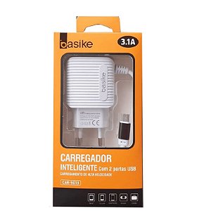 Carregador Inteligente Com Dois Porta USB V8 Basike