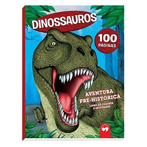 Livro De Colorir 100 páginas Dinossauros Aventura Pré- Histórica - Vale Das Letras