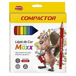 Lápis De Cor Jumbo 12 Cores Max Compactor