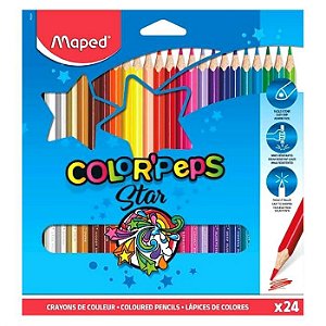 Lápis De Cor Color Peps Star 24 Cores Maped