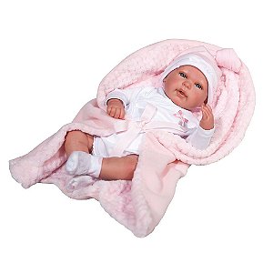 Boneca Bebê Reborn Olho Aberto 1267 Baby Brink