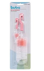 Kit De Escova Para Mamadeira Rosa 5413 Buba