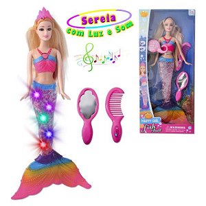 Boneca Sereia Com Luz E Som Fish Doll