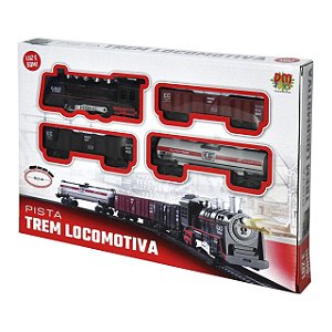 Pista Trem Locomotiva Com Luz E Som Dmt5374 Dm Toys