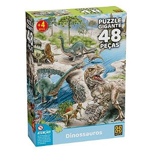 Quebra-Cabeça 48 Peças Dinossauros Grow