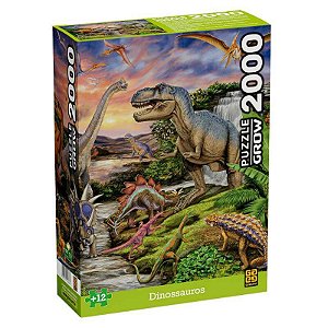 Quebra-Cabeça 2000 Peças Dinossauros Grow