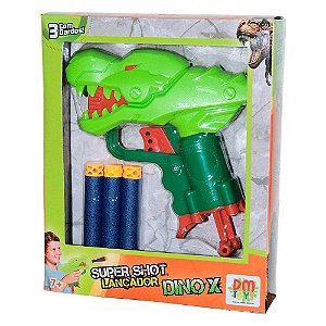 Lançador De Dardos Super Shot Dino X Dm Toys
