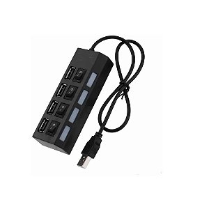 Adaptador Hub USB 4 Portas Com Chave Seletora 2.0 High Hmaston