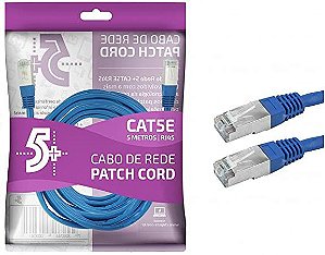 CABO DE REDE PATCH CORD CAT5E FTP 5 METROS AZUL 018-9913 SANTANA CENTRO