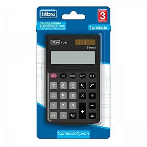 Calculadora de Bolso 8 Dígitos TC03 Preta Tilibra