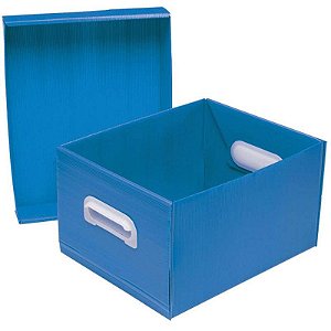 Caixa Organizadora The Best Box M 370x280x212 Azul Polibras