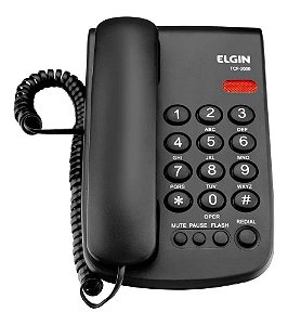 Telefone Com Fio Preto TCF 2000 Elgin
