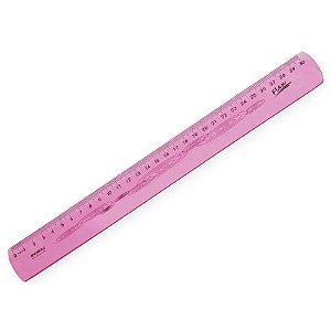 Régua De 30Cm Flexível Rosa Waleu