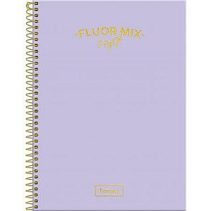 Caderno Universitário Capa Plástica 80 Folhas Fluor Mix Soft Foroni
