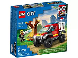 Lego City Resgate Com Caminhão Dos Bombeiros 4x4 97 Peças 60393