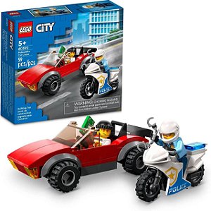 Lego City Perseguição De Carro Com Moto Da Polícia 59 Peças 60392