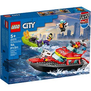 Lego City Barco De Resgate Dos Bombeiros 144 Peças 60373