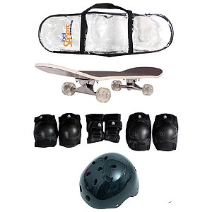 Skateboard Semi-Pro + Kit Proteção C/Abs Belfix