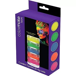 Pintura Facial Cremosa 5 Cores Neon Colormake