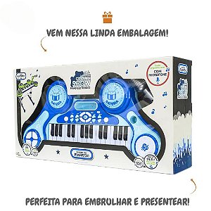Piano Eletronico O Primeiro Grande Show Azul PE1806MA Unik